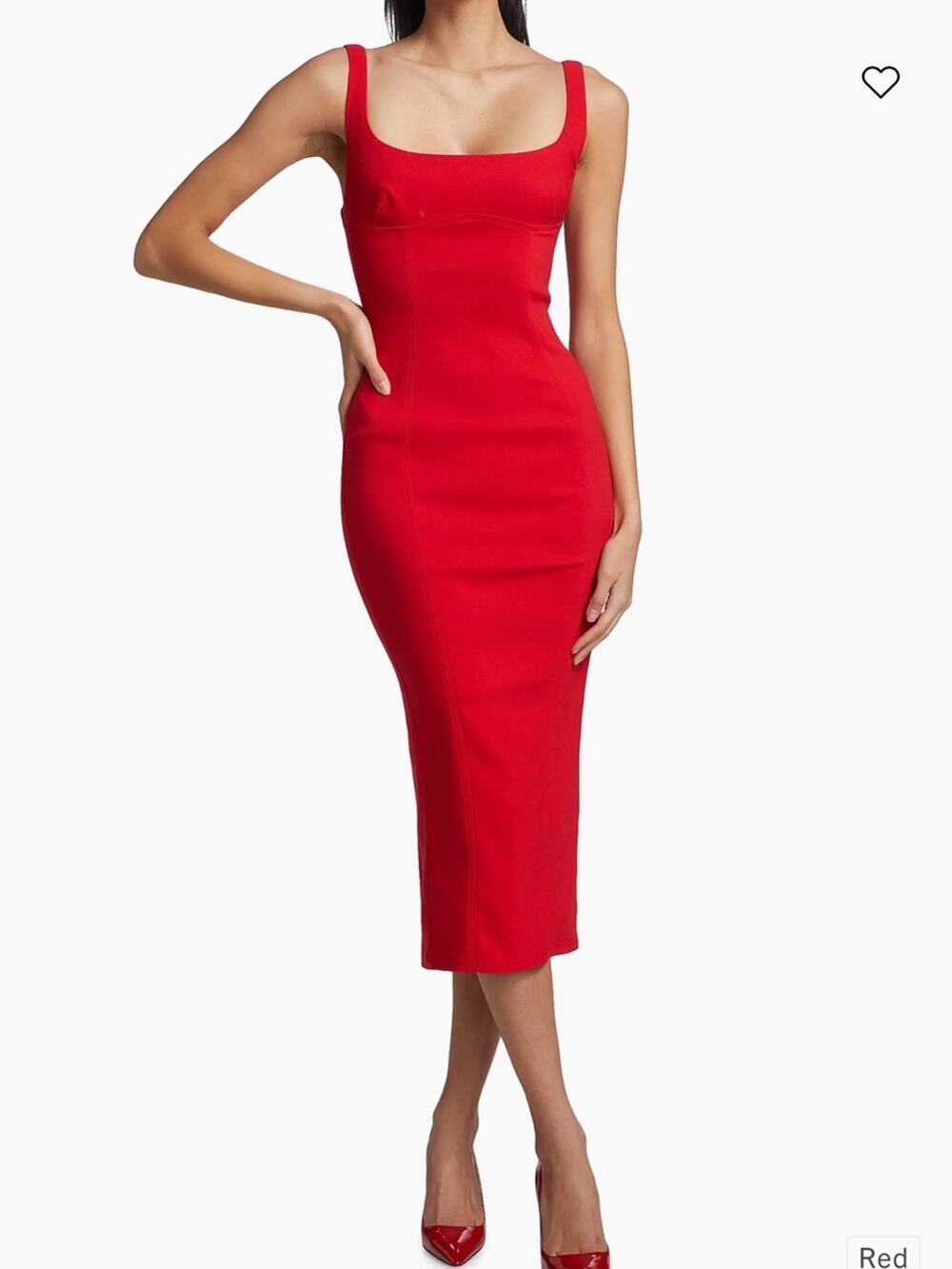 Astr the Label Red Anthia Seamed Bodycon Midi Dress